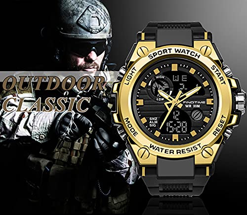 Military Watch Men's Sports Watch Outdoor Tactical Watch Digital 5 ATM Waterproof Watches Men Alarm Clock Stopwatch Wrist Watch Calendar Countdown Date