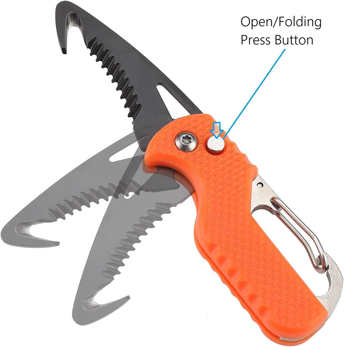 Pocket Folding Cutter, 2-Pack Small Keychain Knife, Box Seat Belt Cutter, Box Opener Rescue Gadget, Key Chain Daily Carry for Men and Women