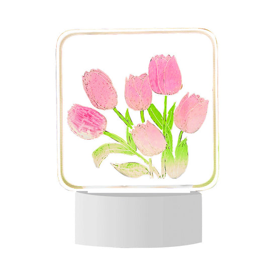 DIY hand-painted tulip creative birthday gift/home decoration/kitchen night light gift